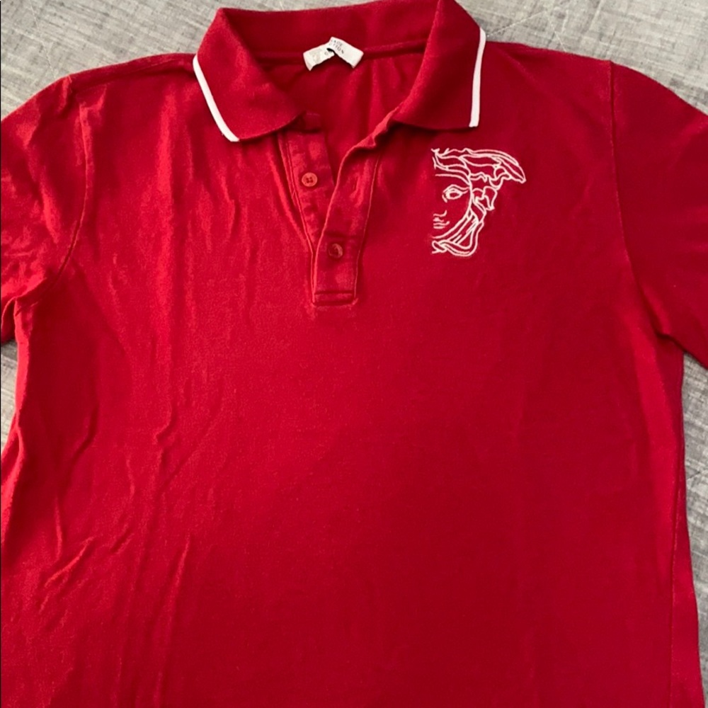 Red Versace Polo Shirt